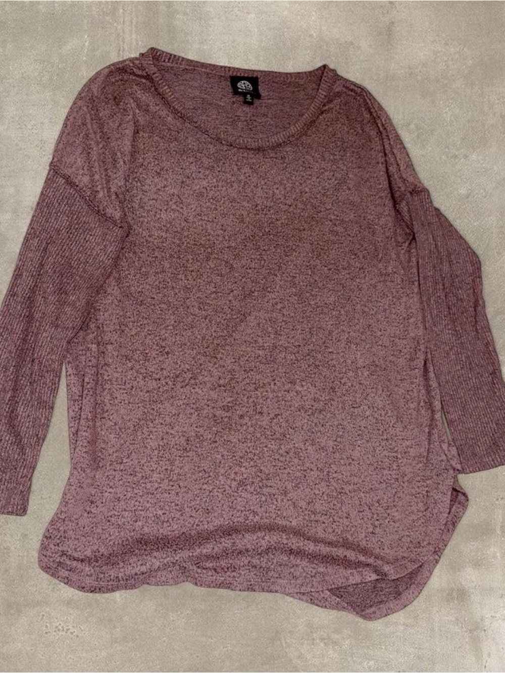 Bobeau mauve long-sleeve top M